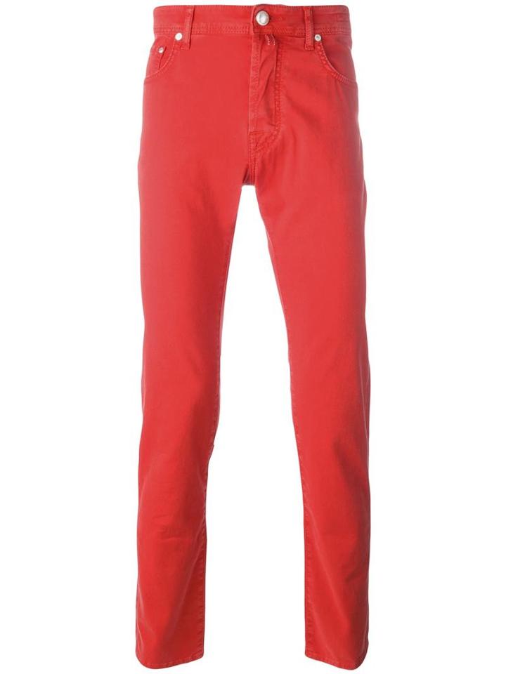 Jacob Cohen Slim Fit Jeans, Men's, Size: 36, Red, Cotton/spandex/elastane