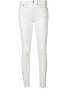R13 - Distressed Skinny Jeans - Women - Cotton - 26, White, Cotton