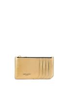 Saint Laurent Logo Stamp Cardholder - Gold
