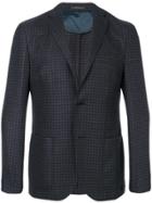 Corneliani Patch Pockets Checked Blazer - Blue