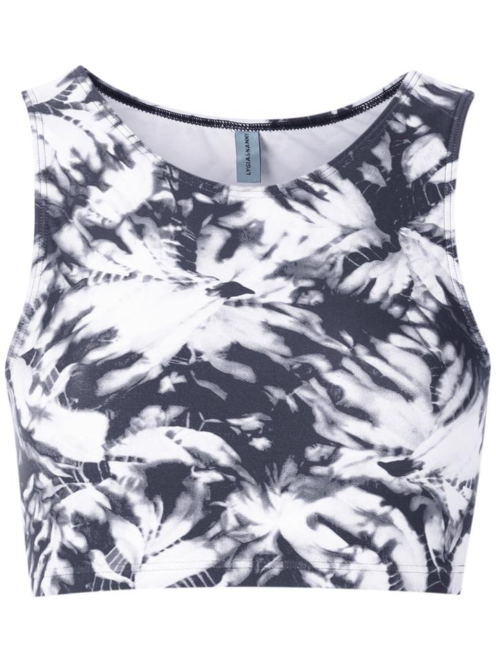 Lygia & Nanny - Printed Cropped Top - Women - Polyamide - Gg, Black, Polyamide