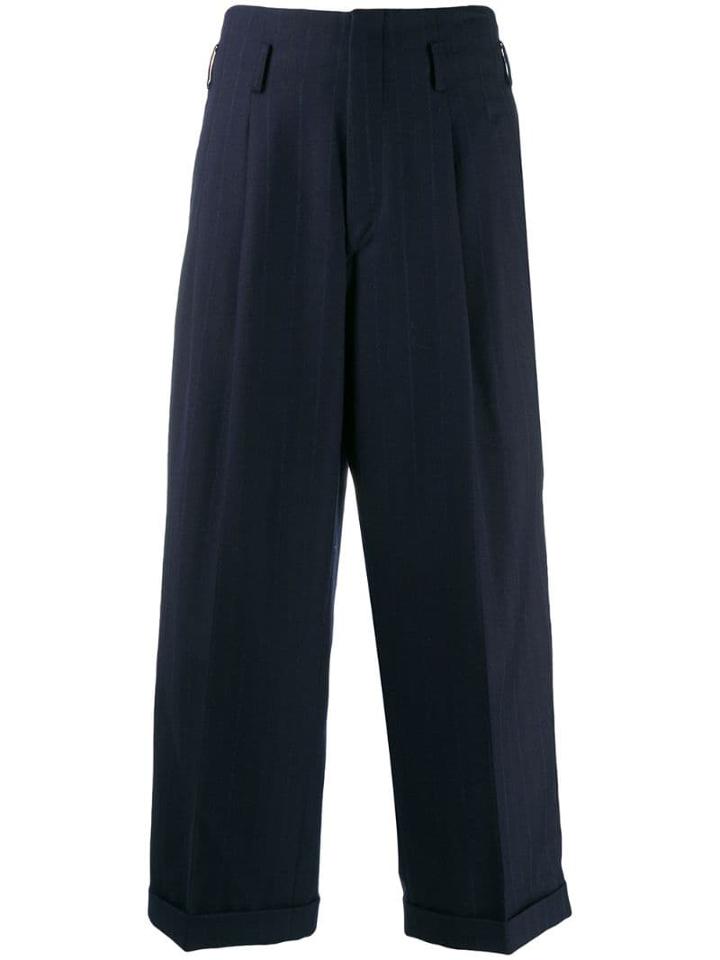 Comme Des Garçons Pre-owned 1990's Pinstripe Trousers - Blue