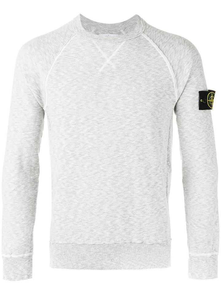 Stone Island Arm Patch Sweatshirt, Men's, Size: Small, Grey, Cotton/polyamide