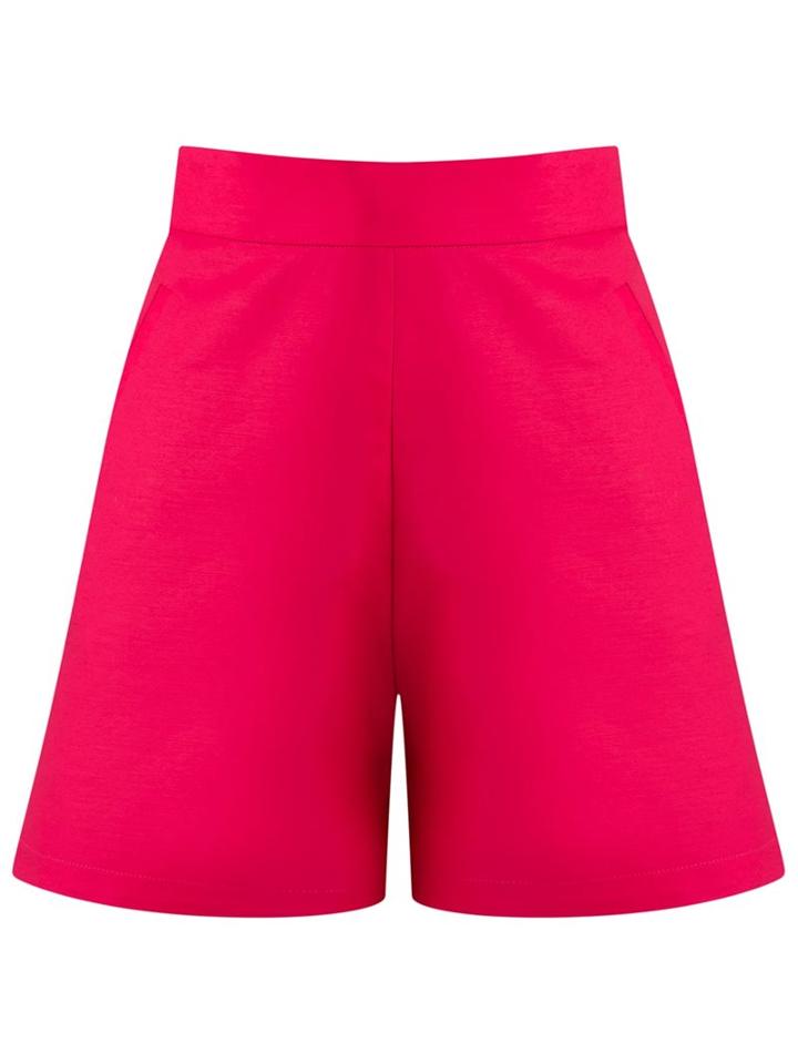 Andrea Marques High-waisted Shorts, Women's, Size: 36, Pink/purple, Cotton/spandex/elastane