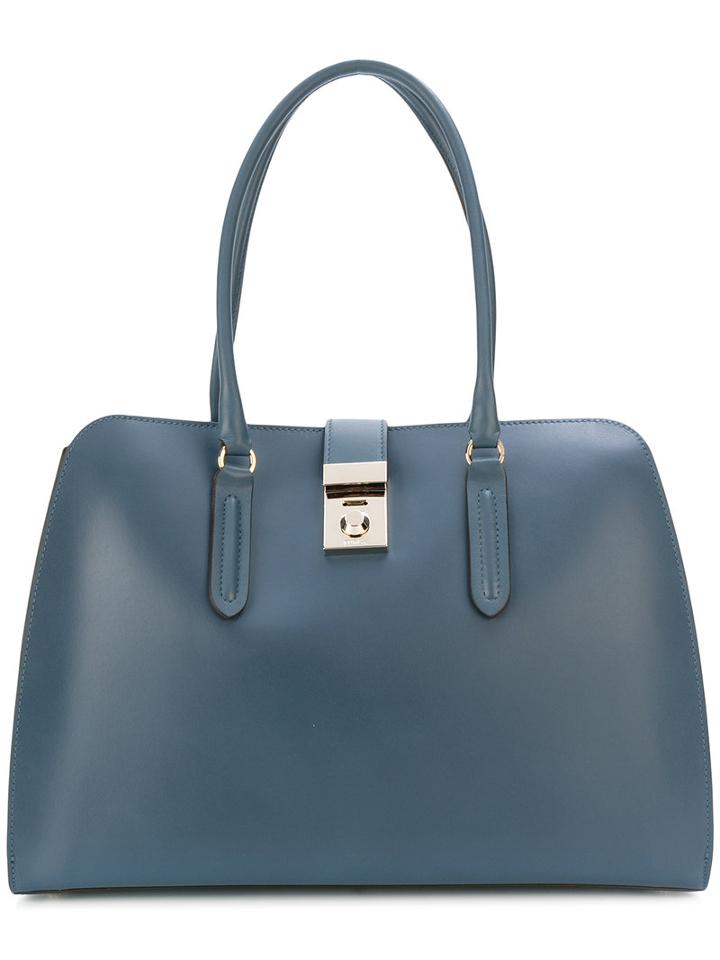 Furla - Strap Fastening Tote - Women - Leather/nylon/polyurethane - One Size, Blue, Leather/nylon/polyurethane