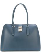 Furla - Strap Fastening Tote - Women - Leather/nylon/polyurethane - One Size, Blue, Leather/nylon/polyurethane
