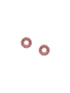 Carolina Bucci Large Pavé Ring Earrings, Women's, Pink/purple