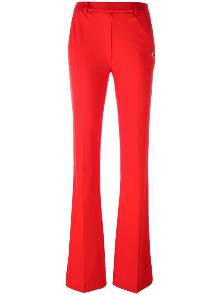 Love Moschino Flared Trousers, Women's, Size: 44, Red, Polyamide/viscose/spandex/elastane