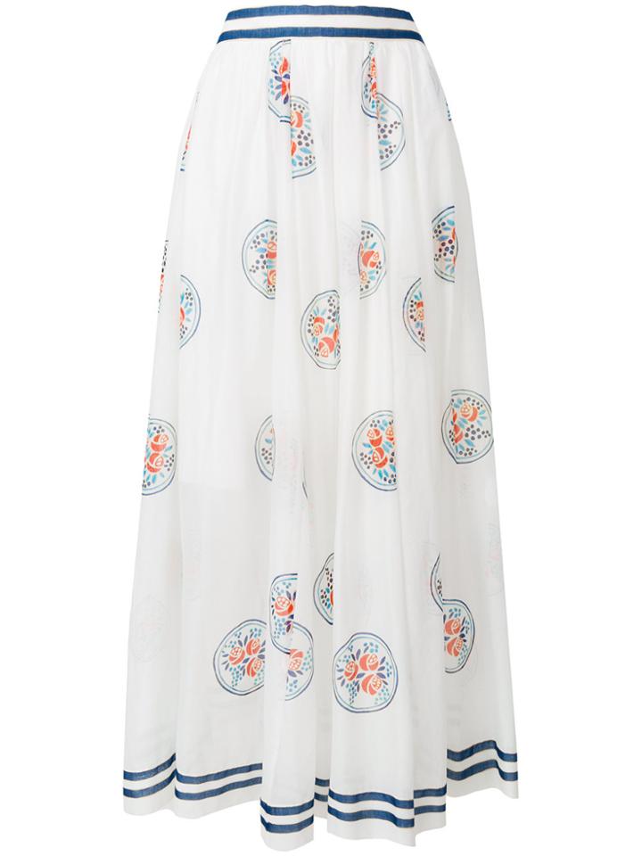 Philosophy Di Lorenzo Serafini Floral Print Maxi Skirt - White