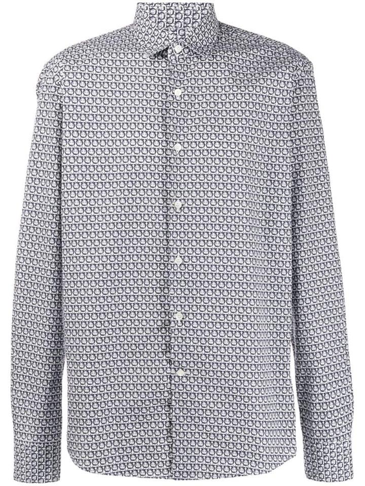 Salvatore Ferragamo Gancini Print Shirt - White