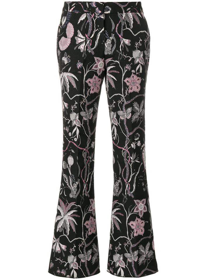 Giamba Floral Jacquard Trousers - Black