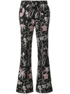 Giamba Floral Jacquard Trousers - Black