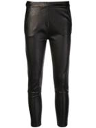Almaz Snakeskin Effect Cropped Leggings - Black