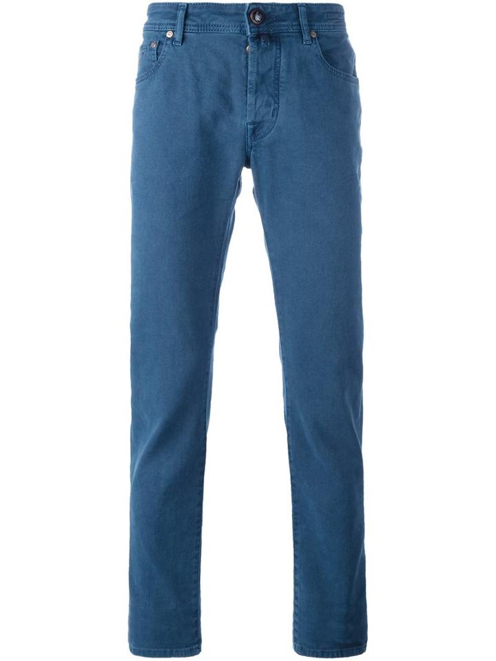 Jacob Cohen Slim-fit Trousers, Men's, Size: 34, Blue, Cotton/spandex/elastane