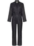 A Plan Application Fitted Denim Jumpsuit - Blue