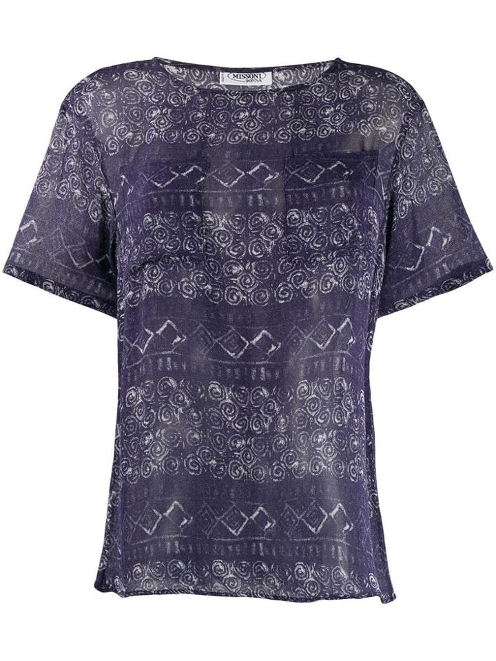 Missoni Vintage Patterned Top - Blue