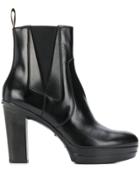 Santoni High Heel Platform Boots - Black