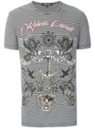 Roberto Cavalli - Striped Eagle Print T-shirt - Men - Cotton - M, Grey, Cotton