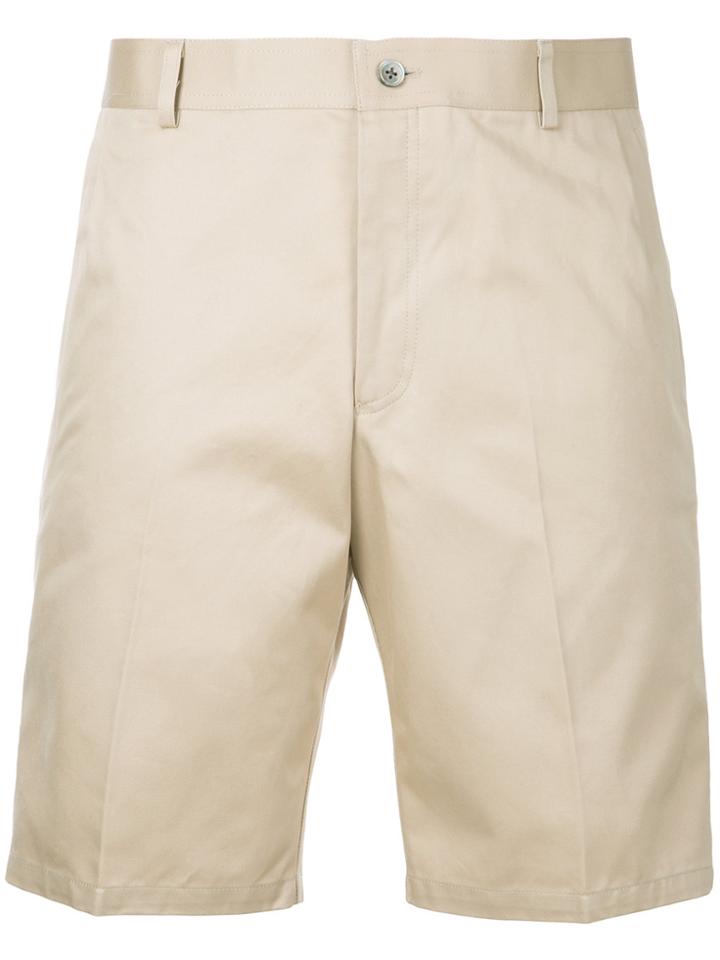 Thom Browne Chino Short In Khaki Cotton Twill - Nude & Neutrals