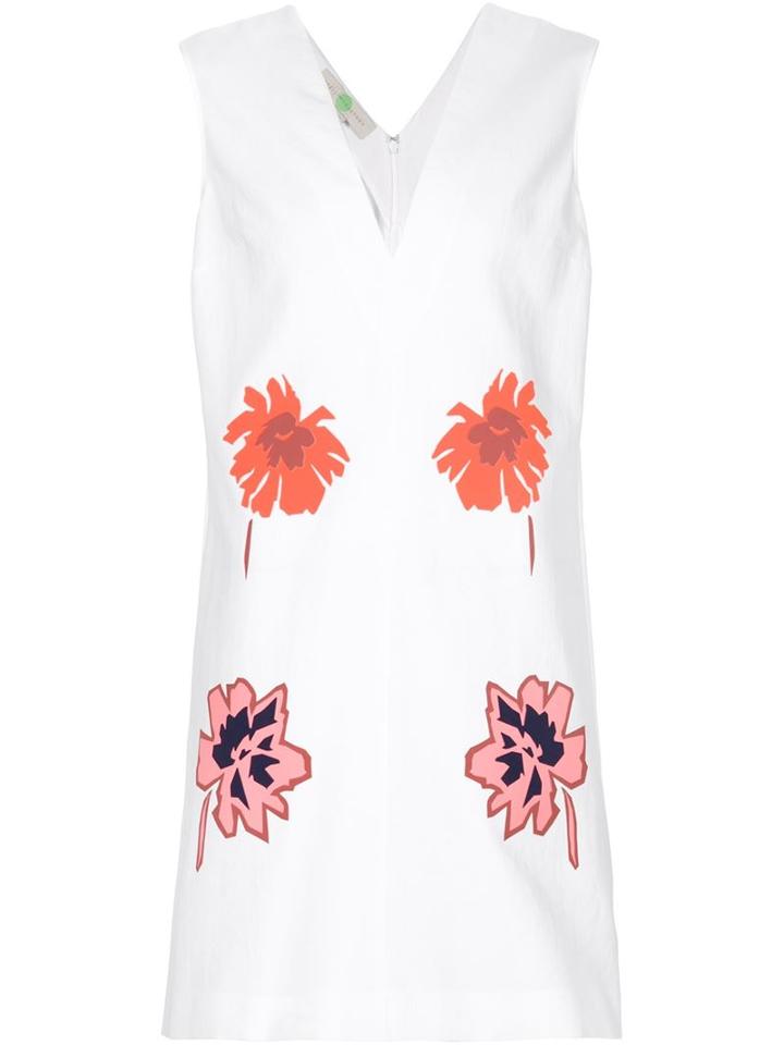 Stella Mccartney Floral Print Dress, Women's, Size: 42, White, Cotton