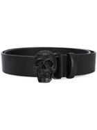 Just Cavalli Skull Buckle Belt - Black