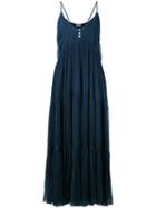 Mes Demoiselles - V-neck Button Dress - Women - Viscose - 36, Blue, Viscose
