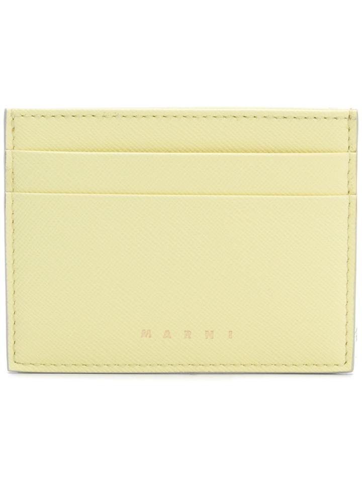 Marni Logo Embossed Textured Cardholder - Yellow & Orange