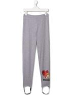 Moschino Kids Teen Logo Print Track Trousers - Grey