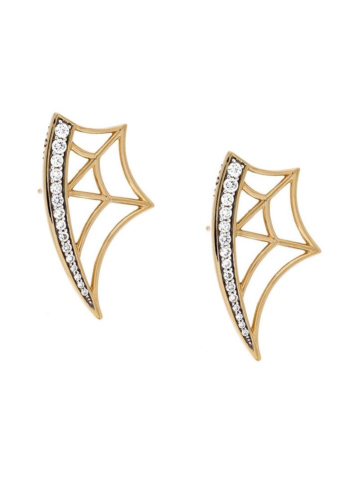 Gisele For Eshvi Diamond Web Earrings