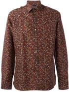 Lanvin Slim Scrambled Print Shirt - Brown