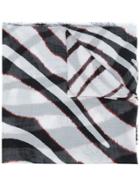 Roberto Cavalli Zebra Print Scarf - White