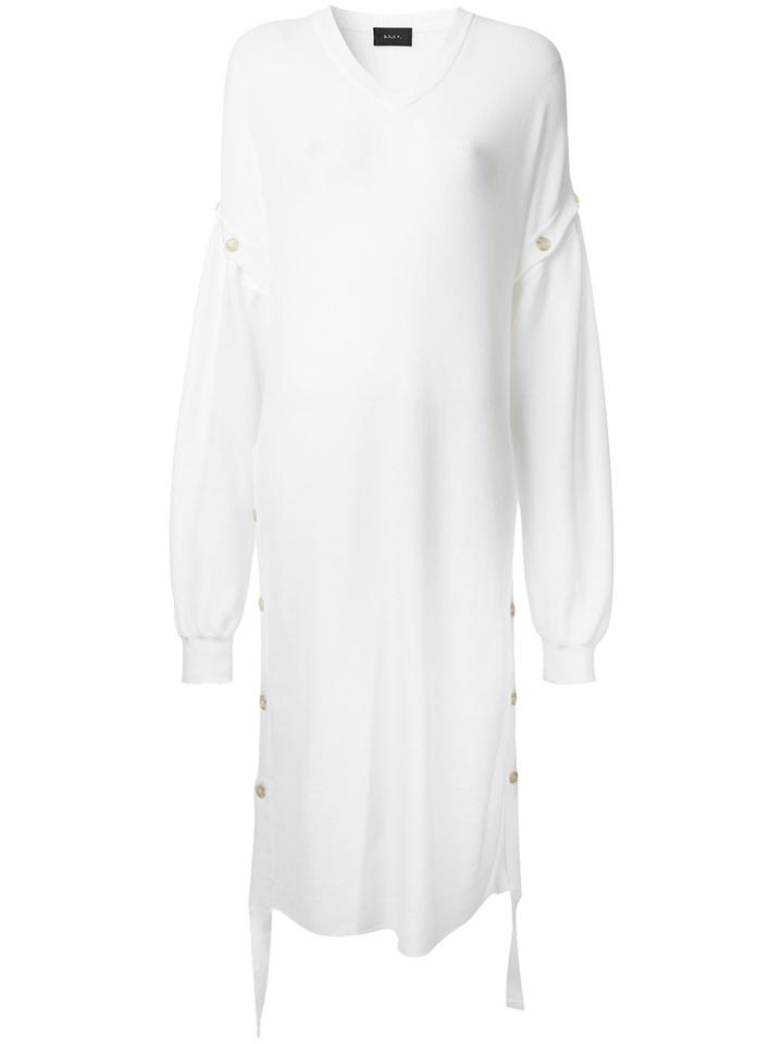 G.v.g.v. Button Detail Long Jumper, Women's, Size: Xs, White, Cotton/polyester