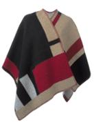 Burberry Runway Colour Block Cape, Women's, Brown, Cashmere/wool