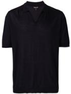 Giorgio Armani Open Collar Polo Shirt - Blue