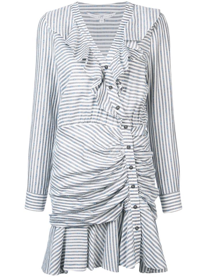 Veronica Beard Asymmetric Stripe Dress - Blue