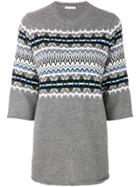 6397 Embroidered Flared Knitted Top - Green