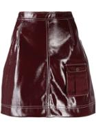 Ganni Patent A-line Skirt - Purple