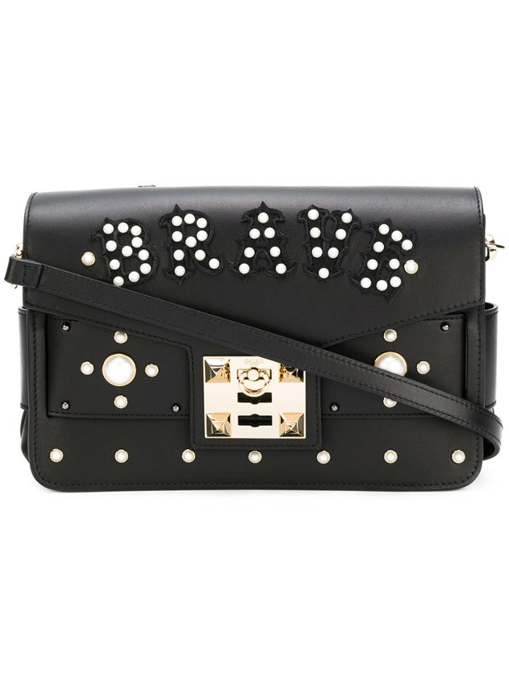 Salar Brave Embellished Shoulder Bag - Black