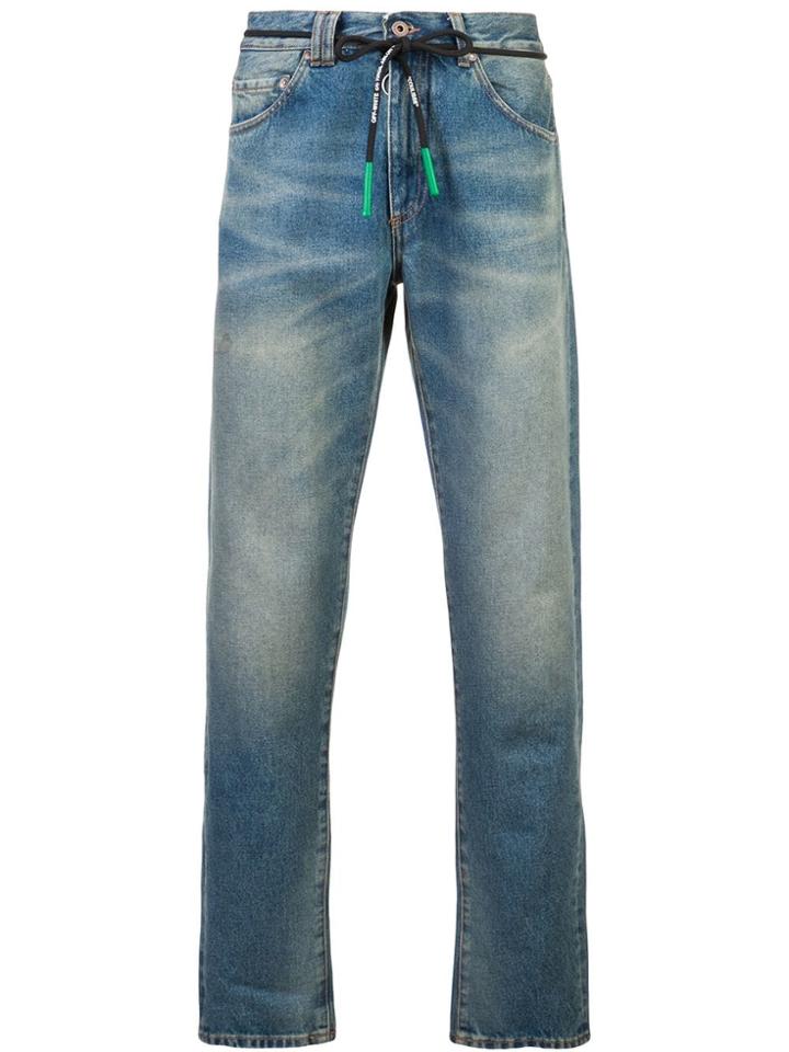 Off-white Stonewashed Straight Jeans - Blue