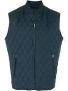 Brioni Quilted Zip-up Gilet - Blue