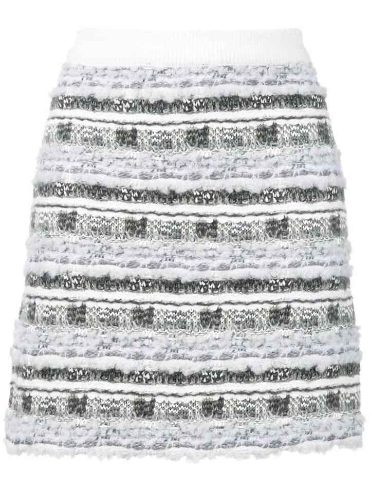Thom Browne Check Tweed Yarn Miniskirt - Grey