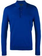 Kiton - Longsleeved Polo Shirt - Men - Wool - Xl, Blue, Wool