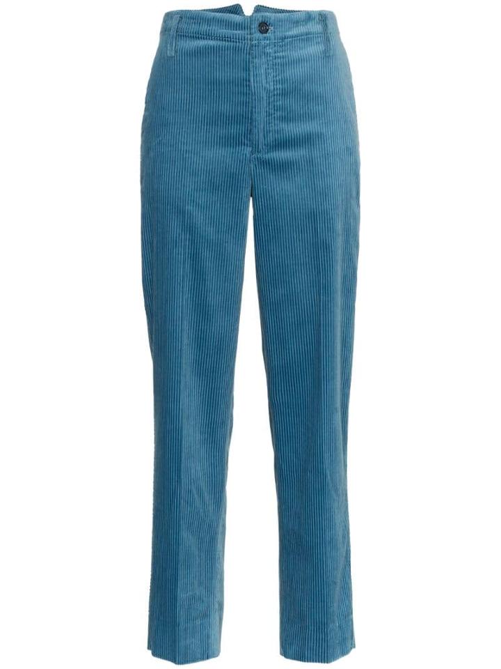 Golden Goose Wide Leg Corduroy Cotton Chino Trousers - Blue