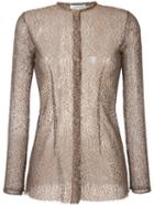 Sophie Theallet - Lace Blouse - Women - Cotton/polyamide - 4, Brown, Cotton/polyamide
