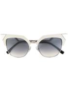 Fendi Cat Eye Sunglasses, Women's, White, Acetate/metal