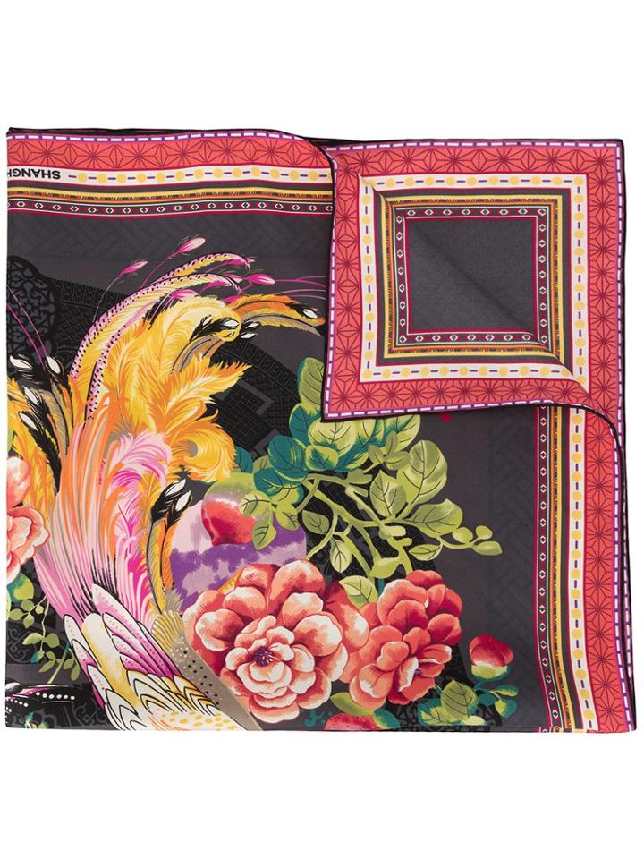 Shanghai Tang Prodigy Print Foulard - Black
