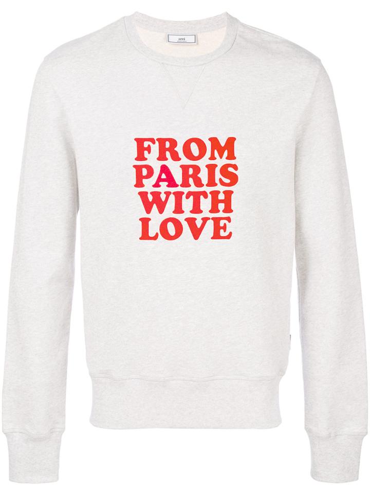 Ami Alexandre Mattiussi Sweatshirt With Print - Grey