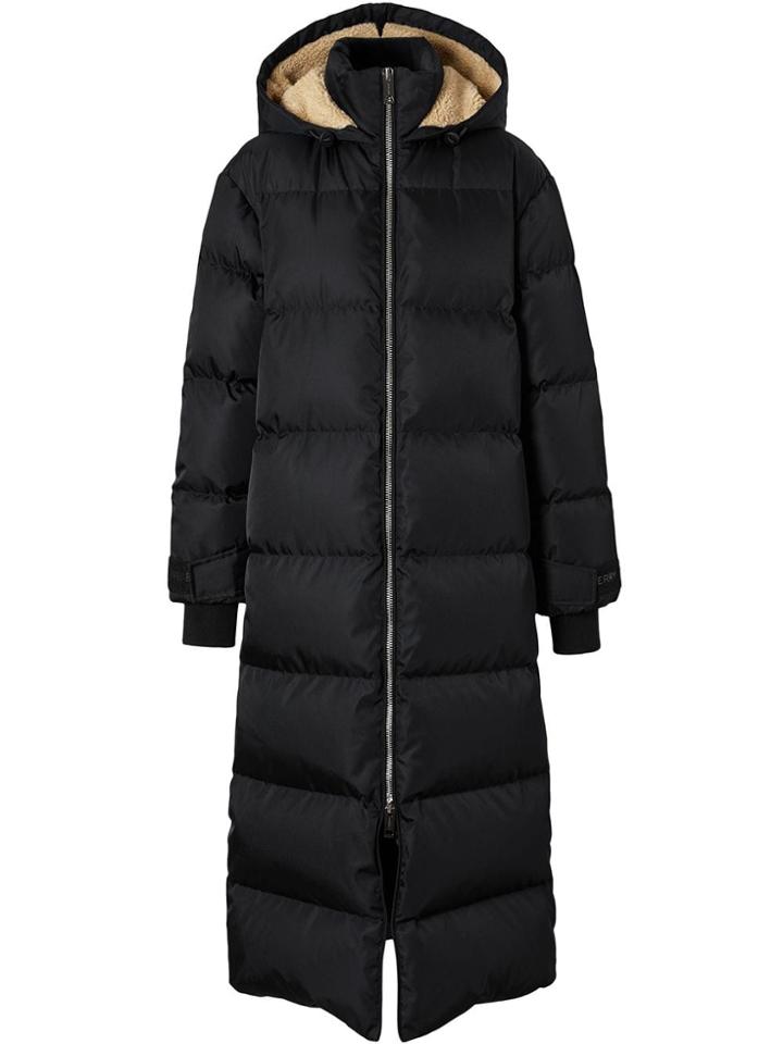 Burberry Logo Detail Puffer Coat - Black