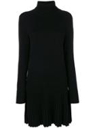 Chloé - Drop Waist Pleated Knit Dress - Women - Cashmere - S, Black, Cashmere