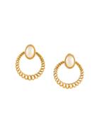 Monet Pre-owned 1980s Chain Hoop Earrings - Gold